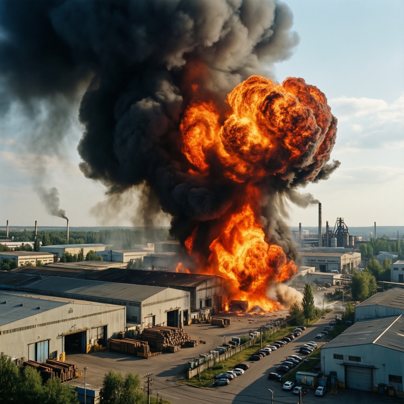Под Киевом произошёл массированный удар по складским и промышленным объектам
